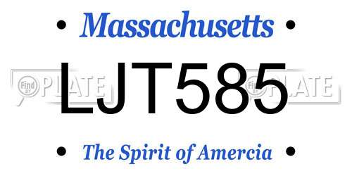 LJT585 Massachusetts License Plate