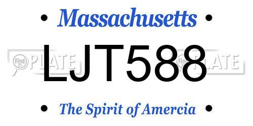 LJT588 Massachusetts License Plate