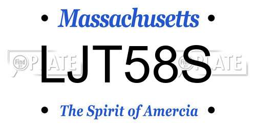LJT58S Massachusetts License Plate