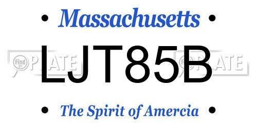 LJT85B Massachusetts License Plate