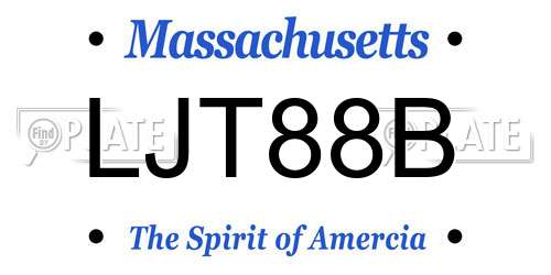 LJT88B Massachusetts License Plate