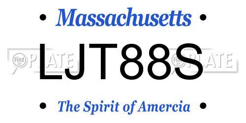 LJT88S Massachusetts License Plate