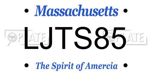 LJTS85 Massachusetts License Plate