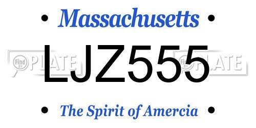 LJZ555 Massachusetts License Plate