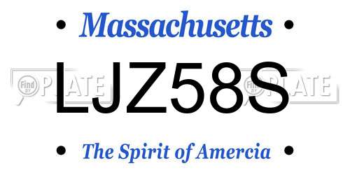 LJZ58S Massachusetts License Plate