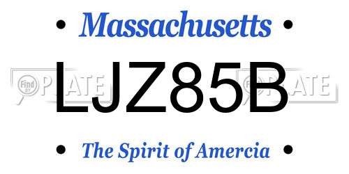 LJZ85B Massachusetts License Plate