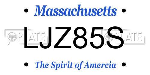 LJZ85S Massachusetts License Plate