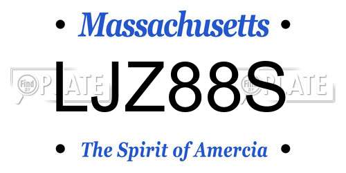 LJZ88S Massachusetts License Plate