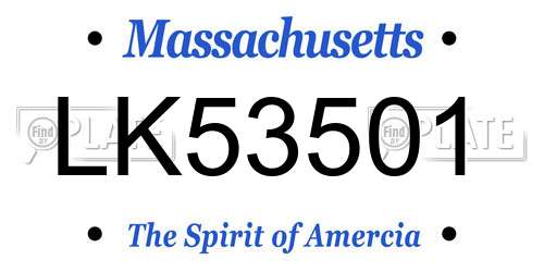 LK53501 Massachusetts License Plate