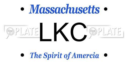 LKC Massachusetts License Plate