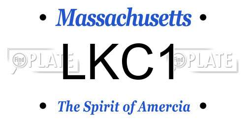 LKC1 Massachusetts License Plate