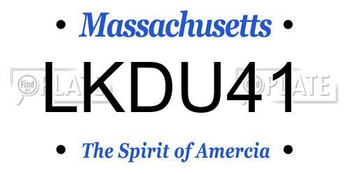 LKDU41 Massachusetts License Plate