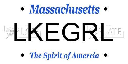 LKEGRL Massachusetts License Plate
