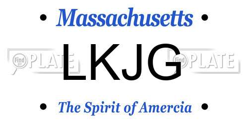 LKJG Massachusetts License Plate