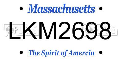 LKM2698 Massachusetts License Plate