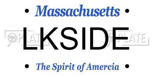 LKSIDE Massachusetts License Plate