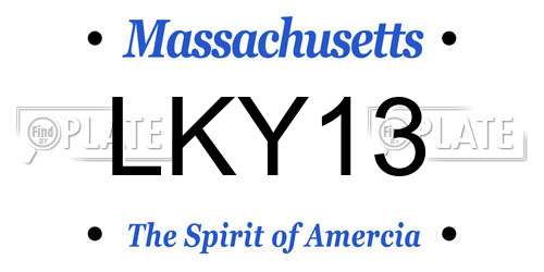 LKY13 Massachusetts License Plate