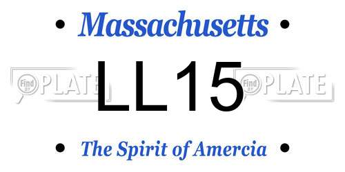 LL15 Massachusetts License Plate