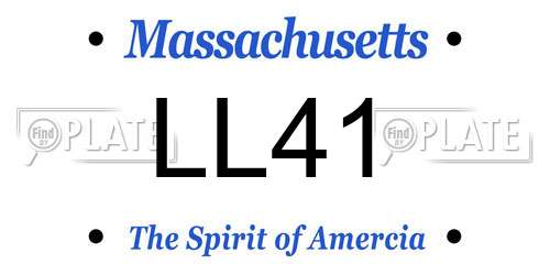 LL41 Massachusetts License Plate