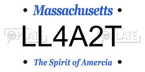 LL4A2T Massachusetts License Plate