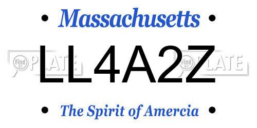 LL4A2Z Massachusetts License Plate