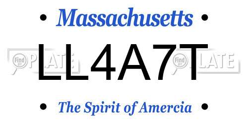 LL4A7T Massachusetts License Plate