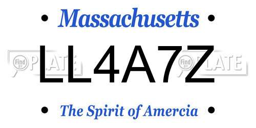 LL4A7Z Massachusetts License Plate