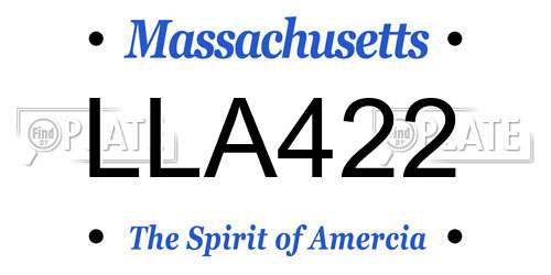 LLA422 Massachusetts License Plate