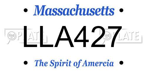 LLA427 Massachusetts License Plate