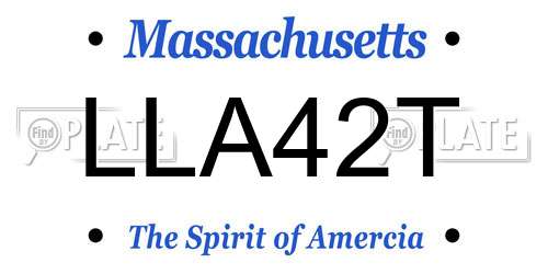LLA42T Massachusetts License Plate