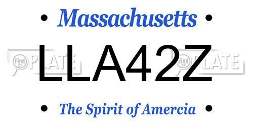 LLA42Z Massachusetts License Plate