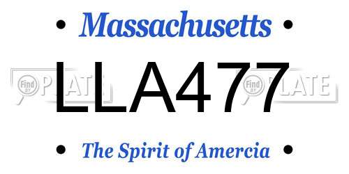 LLA477 Massachusetts License Plate