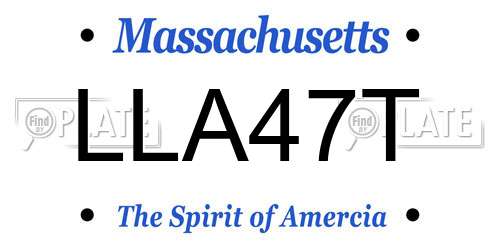 LLA47T Massachusetts License Plate