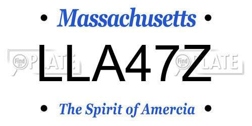 LLA47Z Massachusetts License Plate