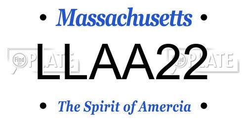 LLAA22 Massachusetts License Plate