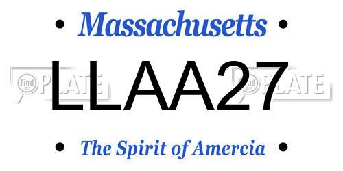 LLAA27 Massachusetts License Plate