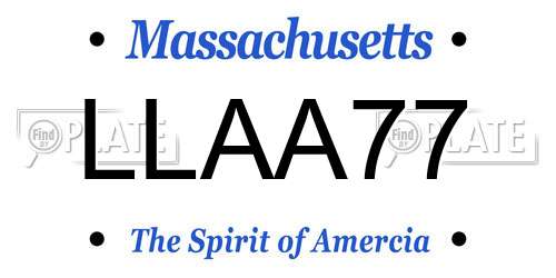 LLAA77 Massachusetts License Plate