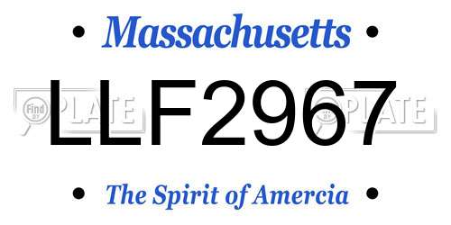 LLF2967 Massachusetts License Plate