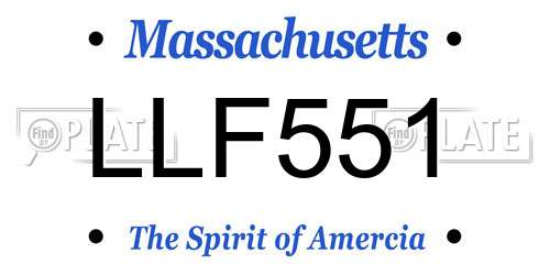 LLF551 Massachusetts License Plate