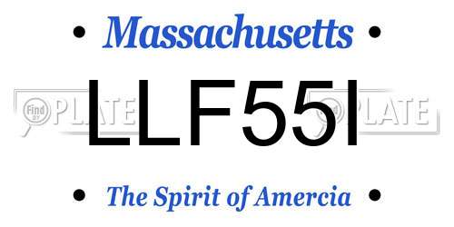 LLF55I Massachusetts License Plate