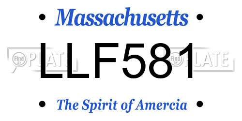 LLF581 Massachusetts License Plate