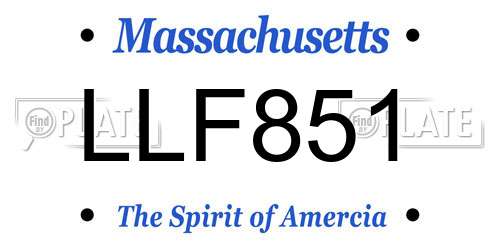 LLF851 Massachusetts License Plate