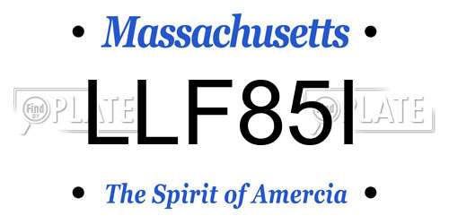 LLF85I Massachusetts License Plate