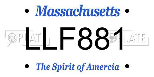 LLF881 Massachusetts License Plate