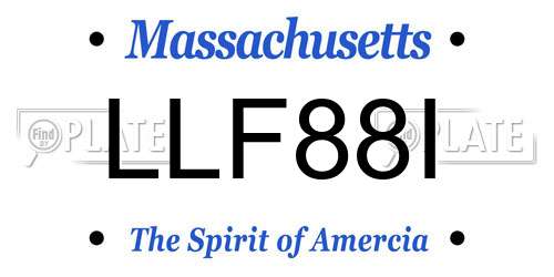 LLF88I Massachusetts License Plate