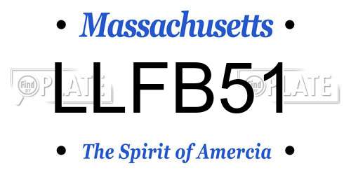 LLFB51 Massachusetts License Plate