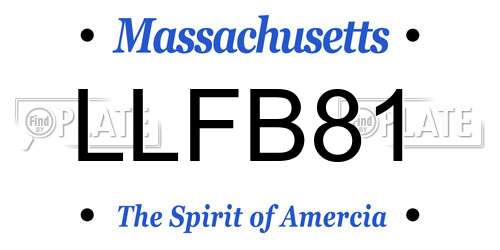 LLFB81 Massachusetts License Plate
