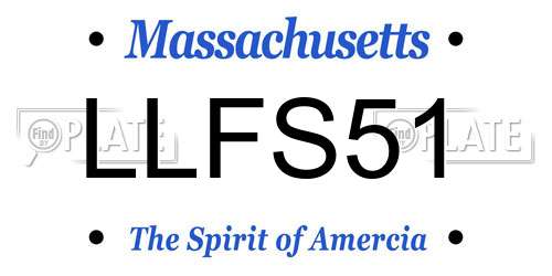 LLFS51 Massachusetts License Plate