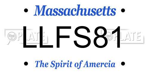 LLFS81 Massachusetts License Plate