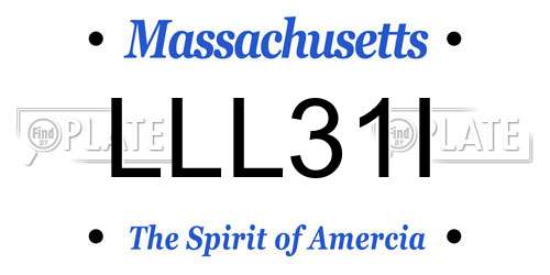 LLL31I Massachusetts License Plate